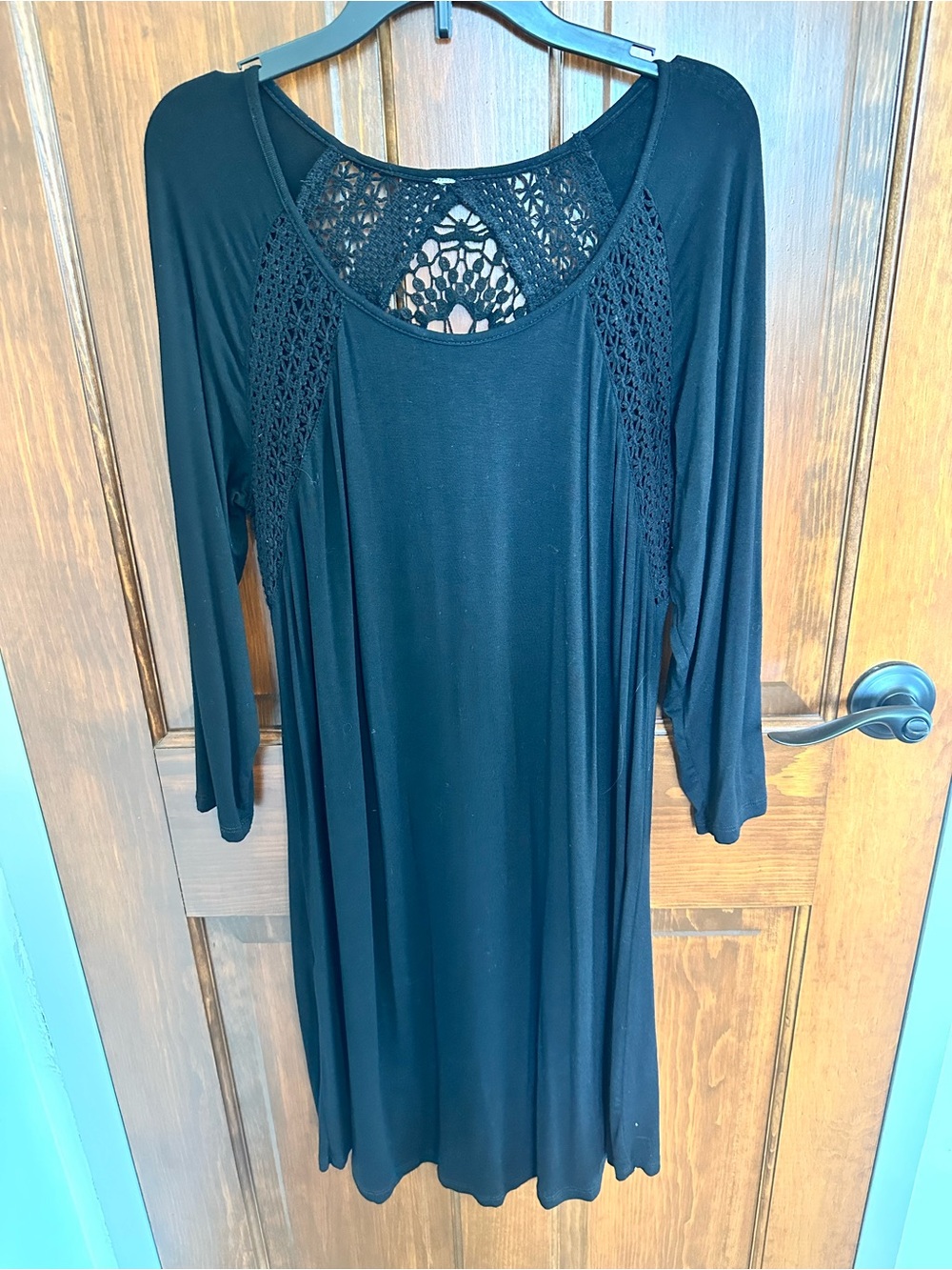 Black Crochet-Detail Women's Dress - Casual